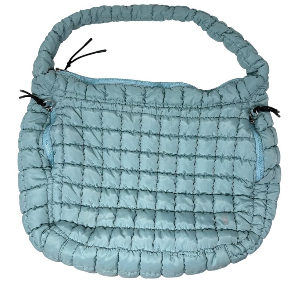 Free People Movement Quilted Large Gym Carryall Tote Bag Light Blue Travel